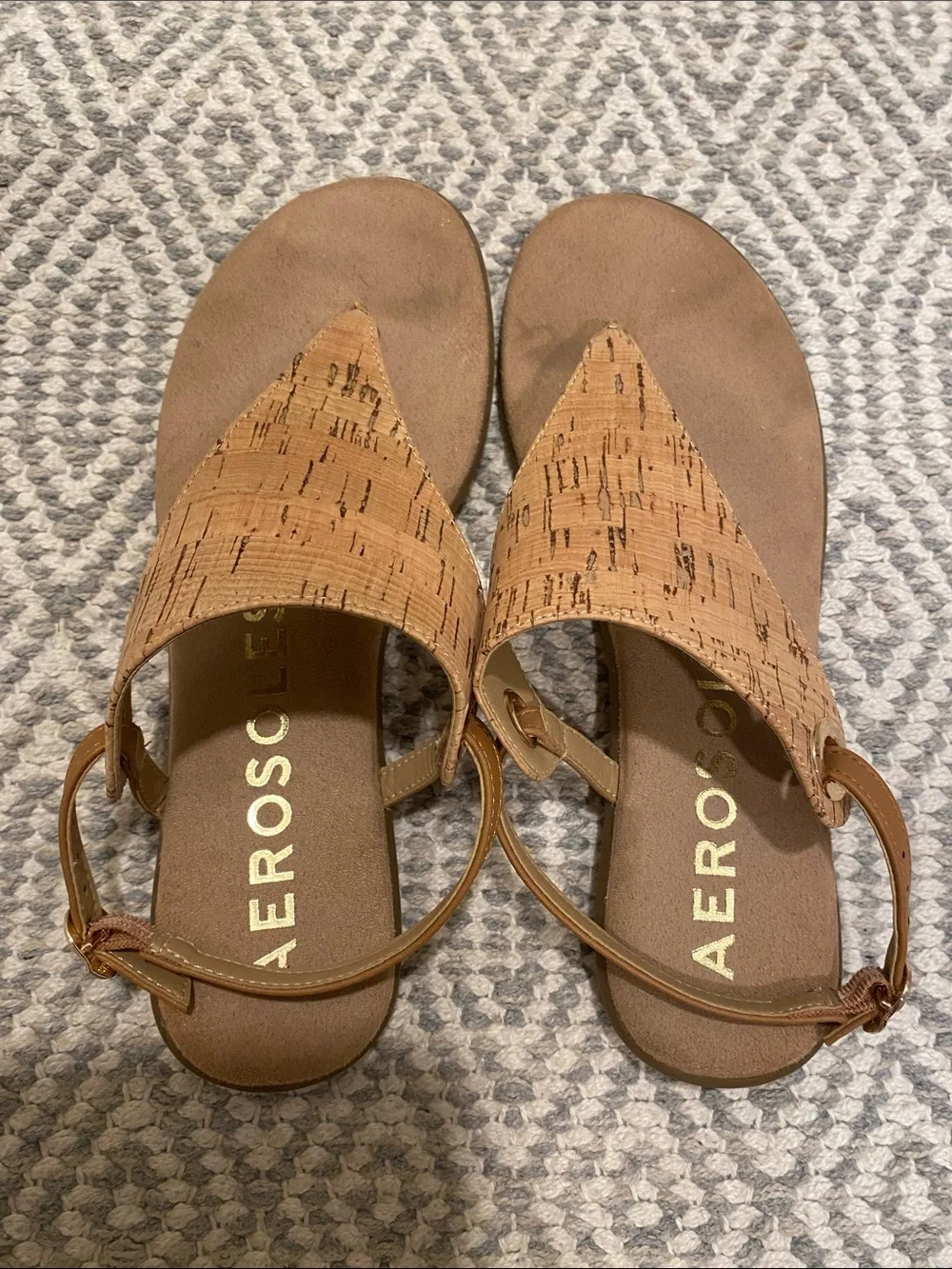 Aerosoles 8 Conclusion Tan Cork Sandals